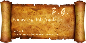 Parovsky Gáspár névjegykártya